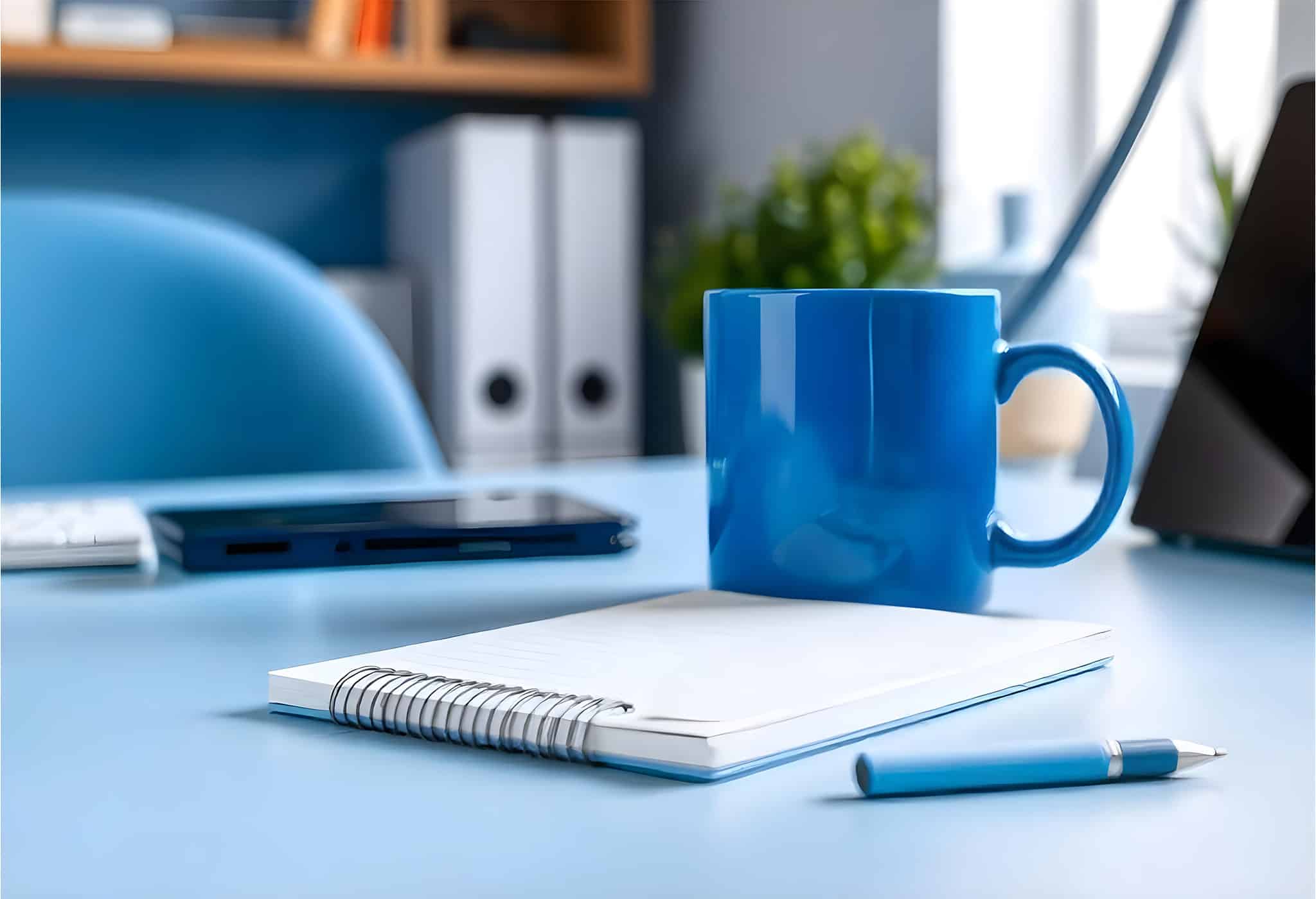 Notebook and mug